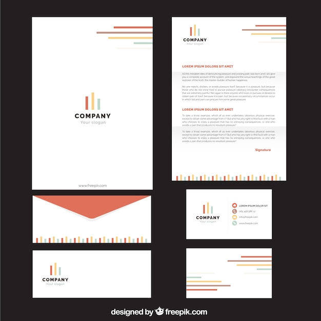 Colors stripes business stationery