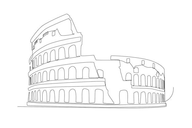 Colosseum in Rome line art