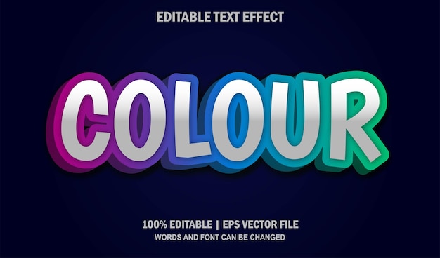 Colour Editable Text Effect Style Vector