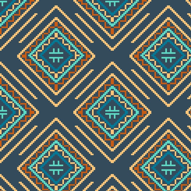 Coloured diamond shapes songket pattern