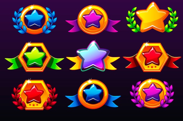 Coloured templates star icons for awards