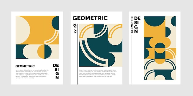 Colourful abstract geometric shapes Trifold brochure Template Vector background