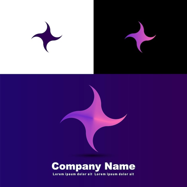 Colourful abstract logo template gradient style