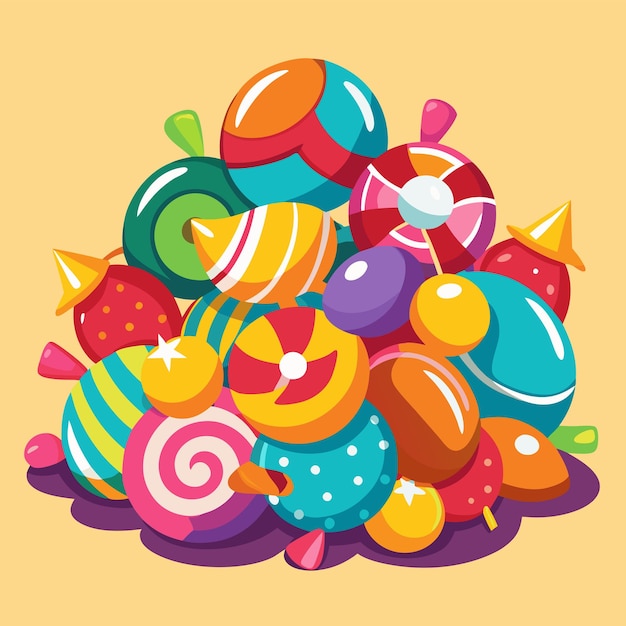 Vector colourful candy vector fun and sweet design for treats desserts and confectionery