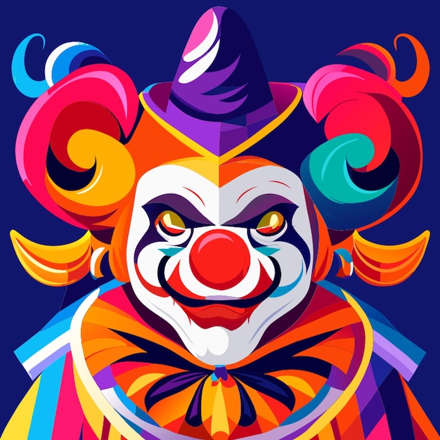 colourful clown cartoon character vector illustration