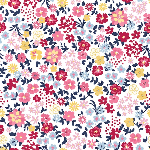 COLOURFUL CUTE DITSY FLORAL SEAMLESS PATTERN