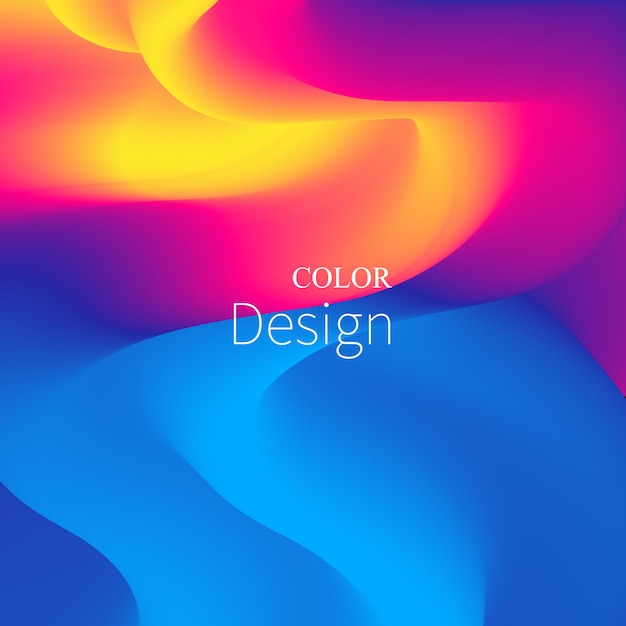 Colourful Gradient with 3d Fluid Wave, and Liquid background.