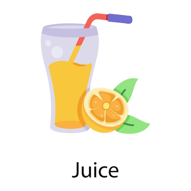 Colourful hand drawn icon of lemon juice