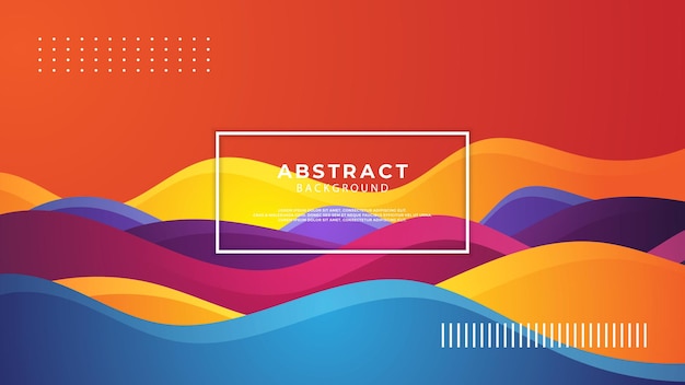 Colourful liquid banner template Vector abstract background with colourful gradient fluid waves