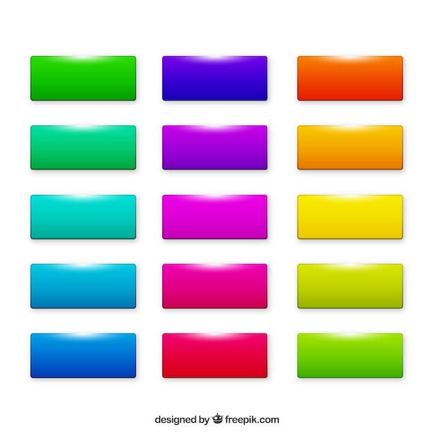 Colourful rectangle web buttons