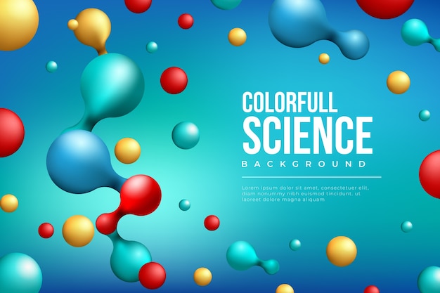 Colourful science background and molecules