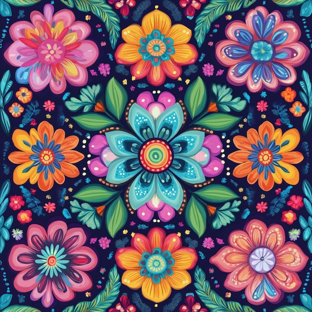 Vector colourful spring floral pattern wallpaper vector