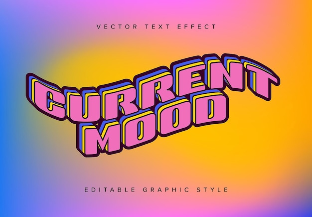 Vector colourful wavy text effect mockup