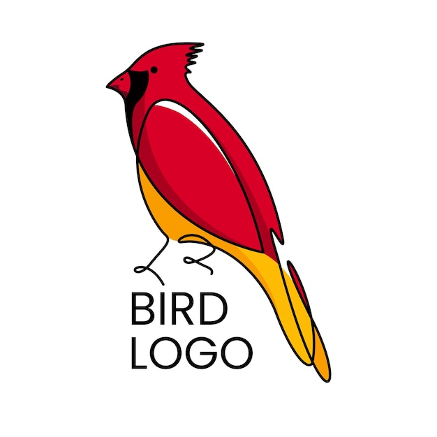 Colourfull cardinal bird logo vector design