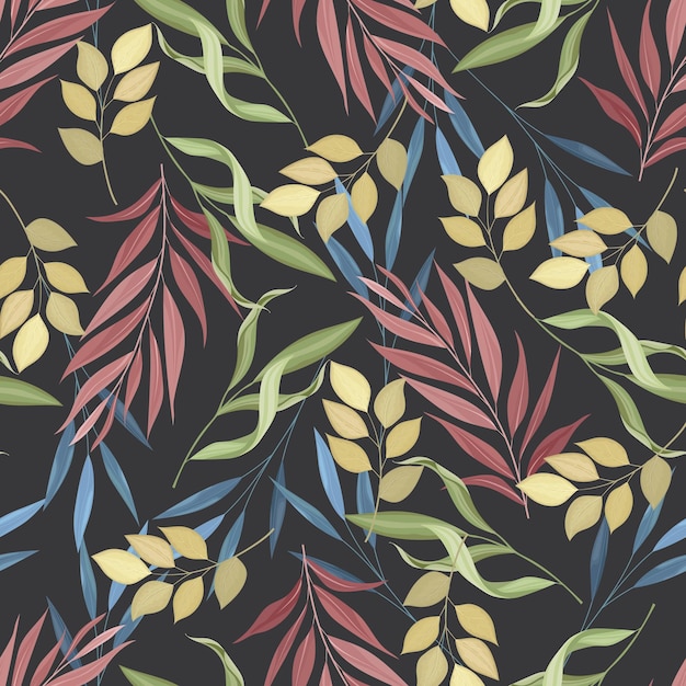 colourfull leaves  seamless pattern