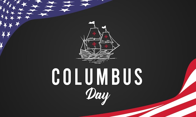 Columbus day greeting card or background design illustration