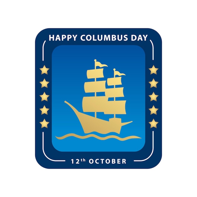 Columbus day icon Simple design style