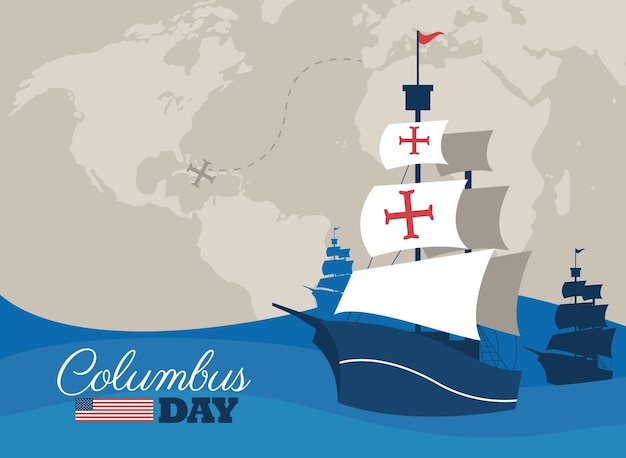 Columbus day lettering