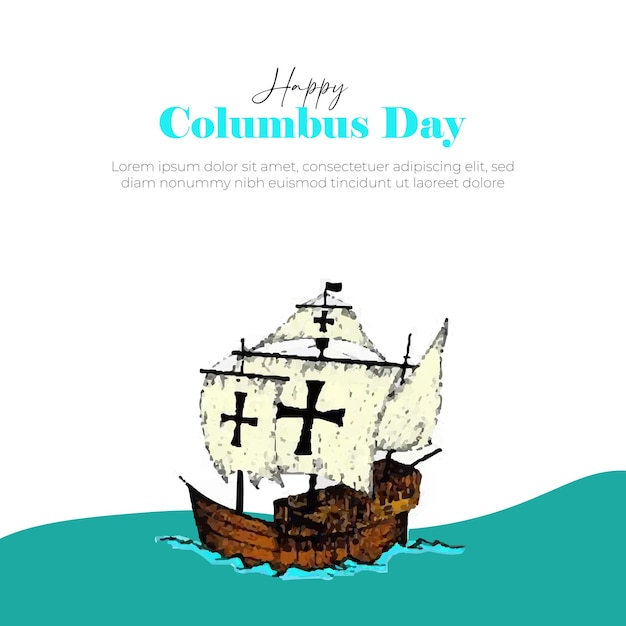 Columbus day Social Media Template for Instagram Post Feed