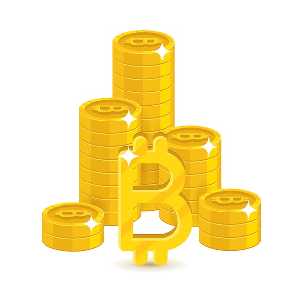 Column gold bitcoins stacks