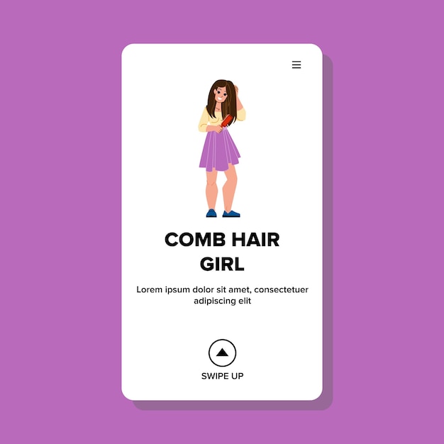 Comb hair girl vector