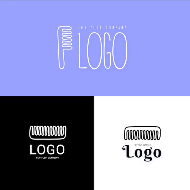 comb logotype hairdressing salon logo comb icon for web design or company isolated vector eps ai