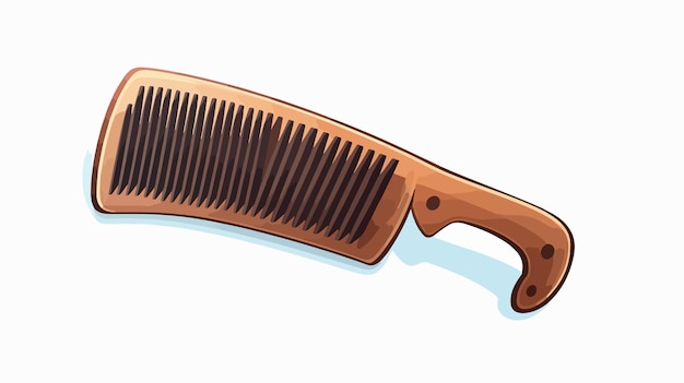 Vector comb with handle icon for combing hair