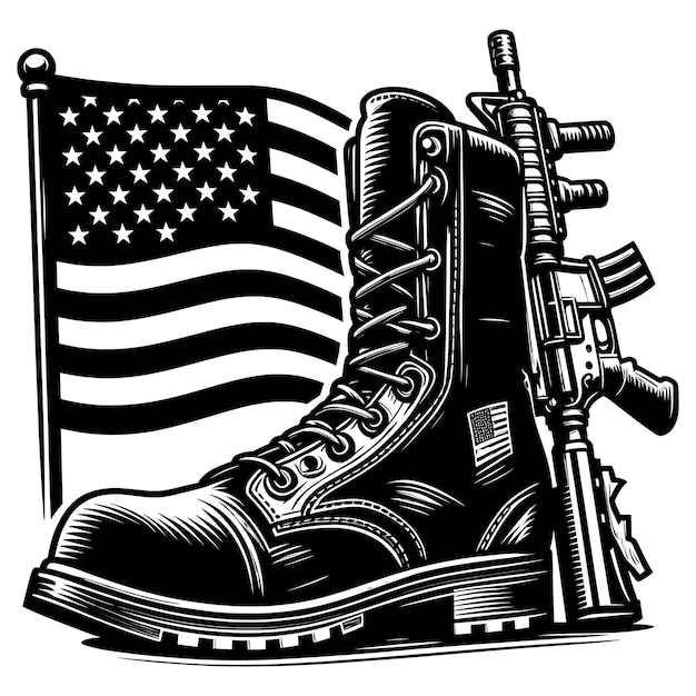 Combat Boots File Army Boots Vector Soldier Boots Svg Military Vector Filesamerican Army Boot