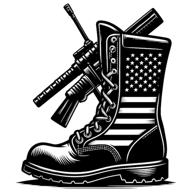 Combat Boots File Army Boots Vector Soldier Boots Svg Military Vector Filesamerican Army Boot