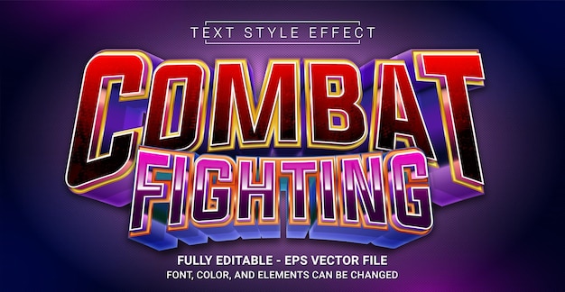 Combat Fighting Text Style Effect Graphic Design Element