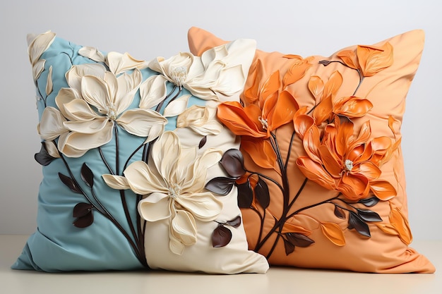 Vector combination of different colored and patterned pillows