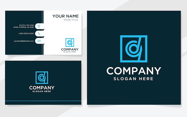 Combination of letter D and 9 logo suitable for company with business card template