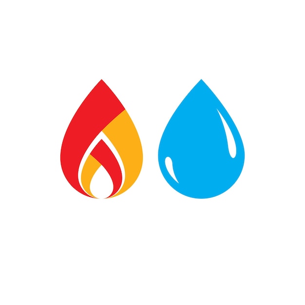 Combination of water and fire elements abstract logo, nature power.