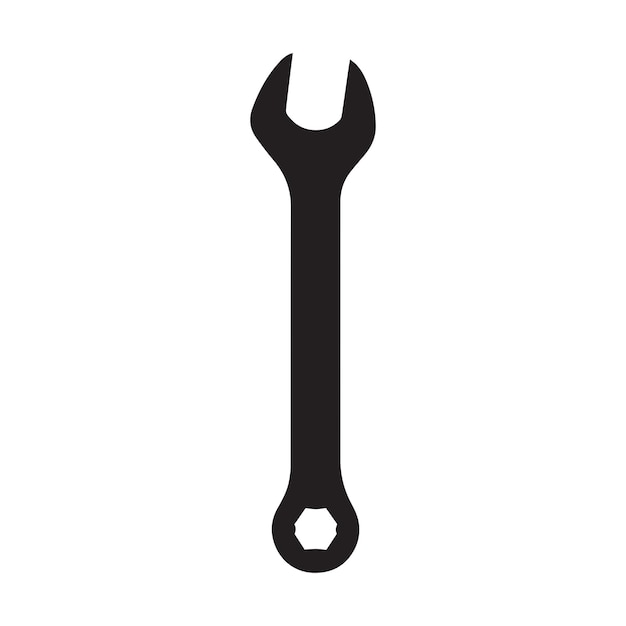 a Combination Wrench Vector illustration in black and white