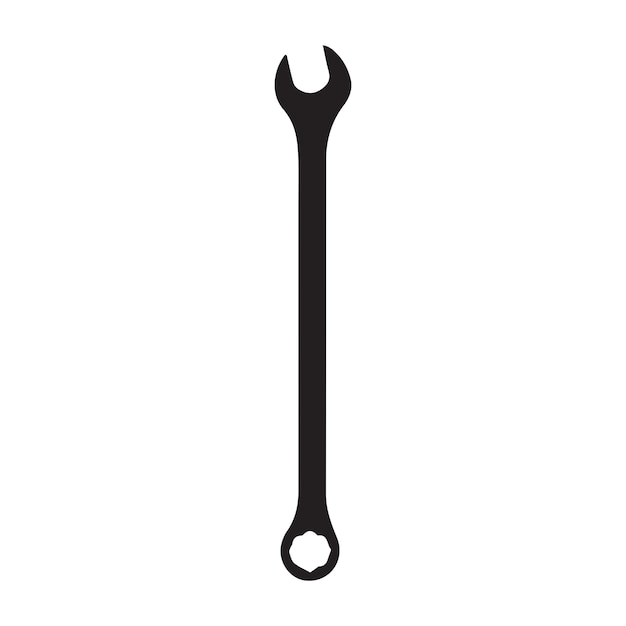 a Combination Wrench Vector illustration in black and white