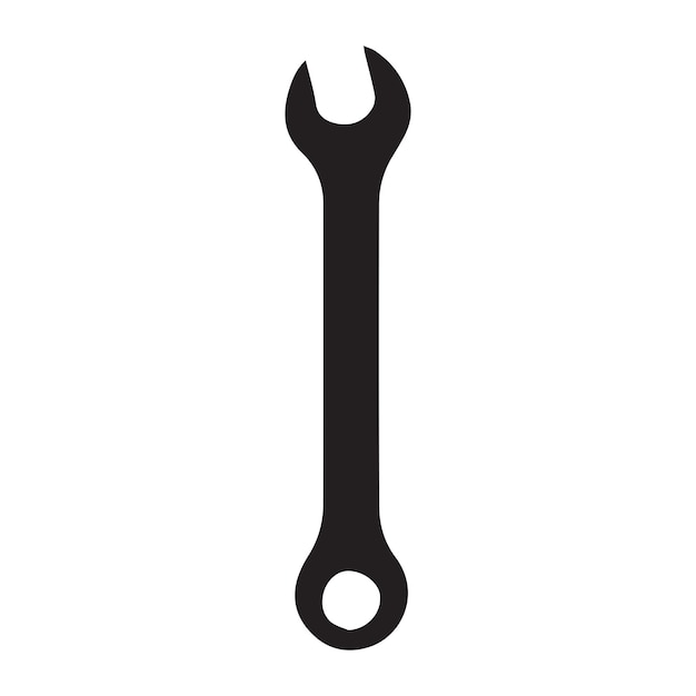 a Combination Wrench Vector illustration in black and white