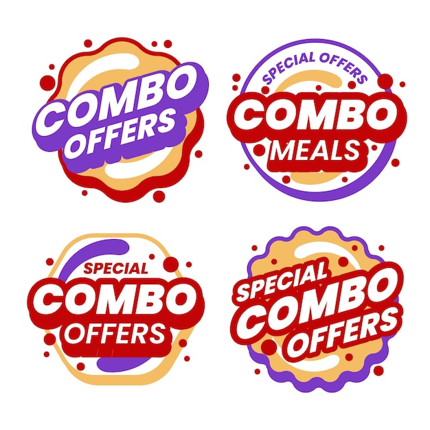 Vector combo offers - labels concept