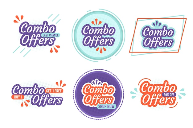 Vector combo offers labels pack