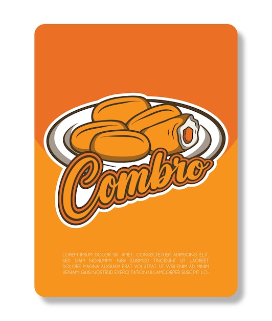 Combro Traditional Snack Indonesian Vector Design