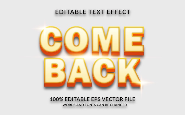 Comeback text effect