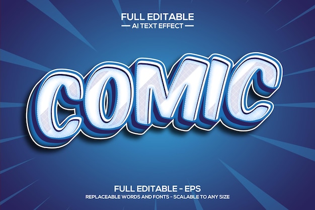 Comic 3D text effect editable