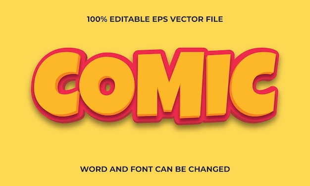 Comic 3d text Effect Style Editable Premium Comic 3D Text Effect Style