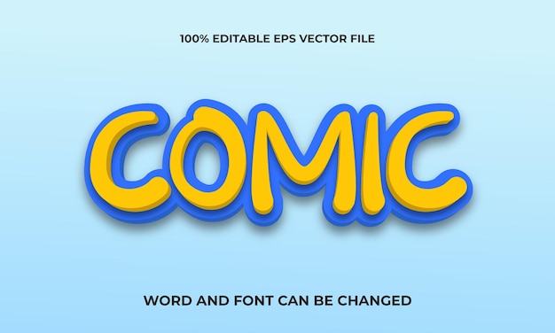 Comic 3d text Effect Style Editable Premium Comic 3D Text Effect Style