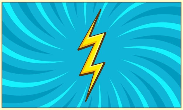 Vector comic abstract background with thunder flash illustration