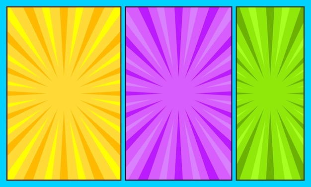 Comic abstract set colorful background