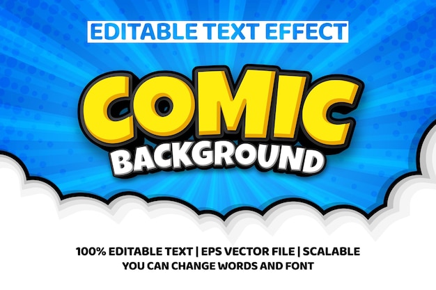 comic background editable text effect