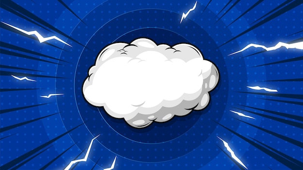 Comic Blue Background With lightning Power Fx Illustration