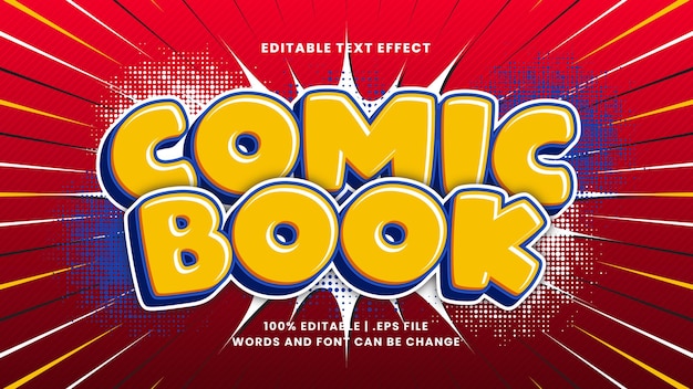 Comic book editable text effect with cartoon text style