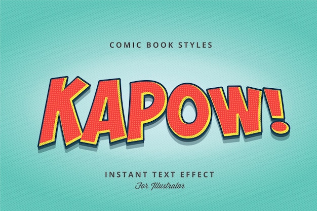 Comic Book Editable Text Effects for Illustrator