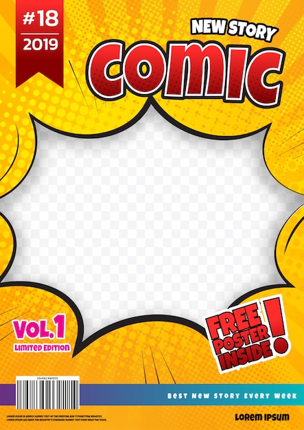 comic book page design. Magazine cover 